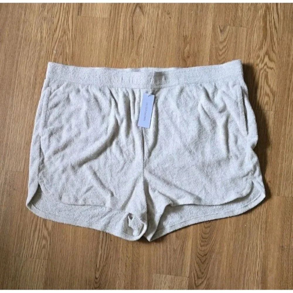 Outerknown Womens Terry Cloth Cream Shorts size XXL Beach Lounge NWT MSRP $88